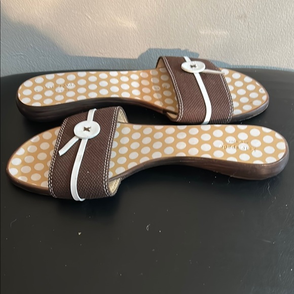 Kate Spade Brown and White Slide Sandals - Picture 3 of 6